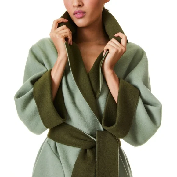 Alice + Olivia Tomiko Gorgeous Reversible Cashmere & Wool Blend Long Coat - Picture 6 of 16